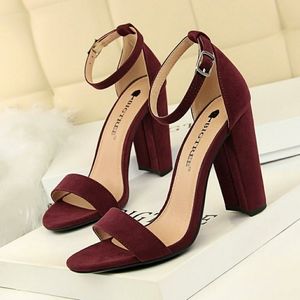 Fabulous Red Suede Buckle Heels